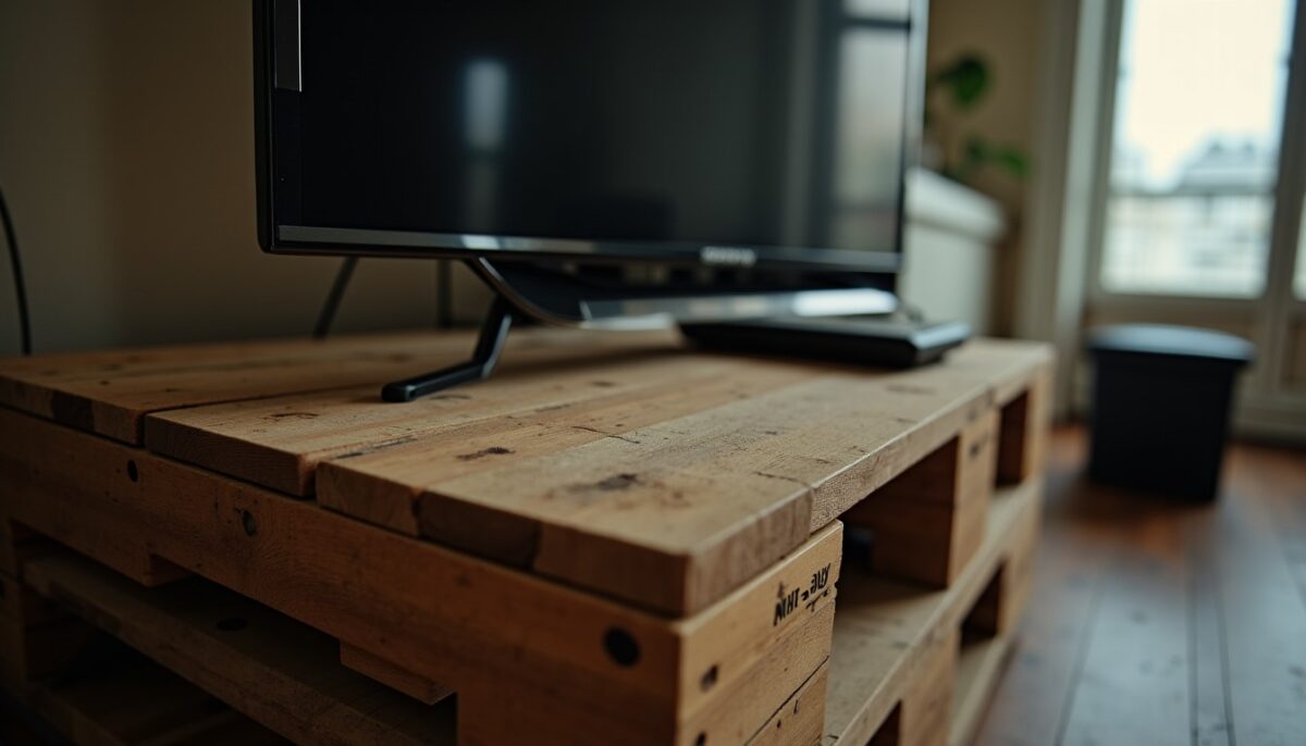 Créer un meuble TV unique et écologique à partir d'une palette recyclée Créer un meuble TV unique et écologique à partir d'une palette recyclée