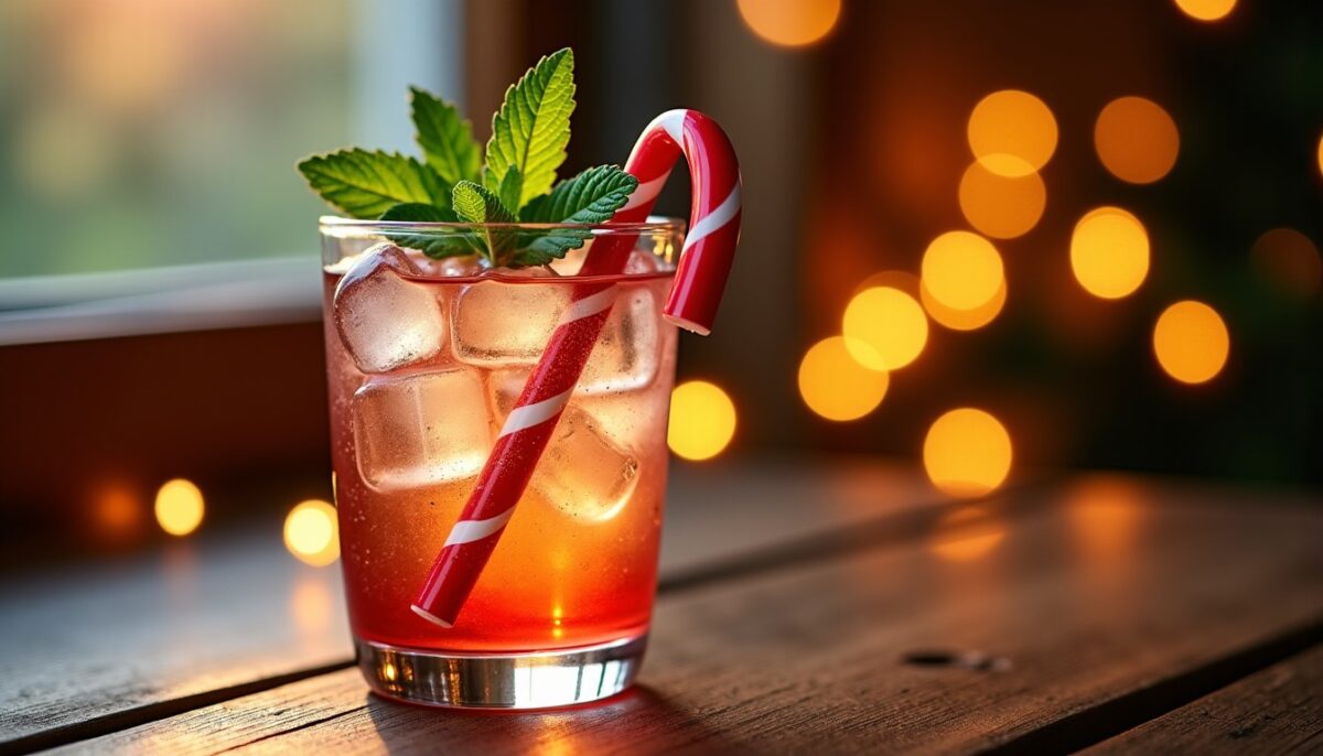 Savourez la recette irrésistible du cocktail spritzer au bonbon candy cane