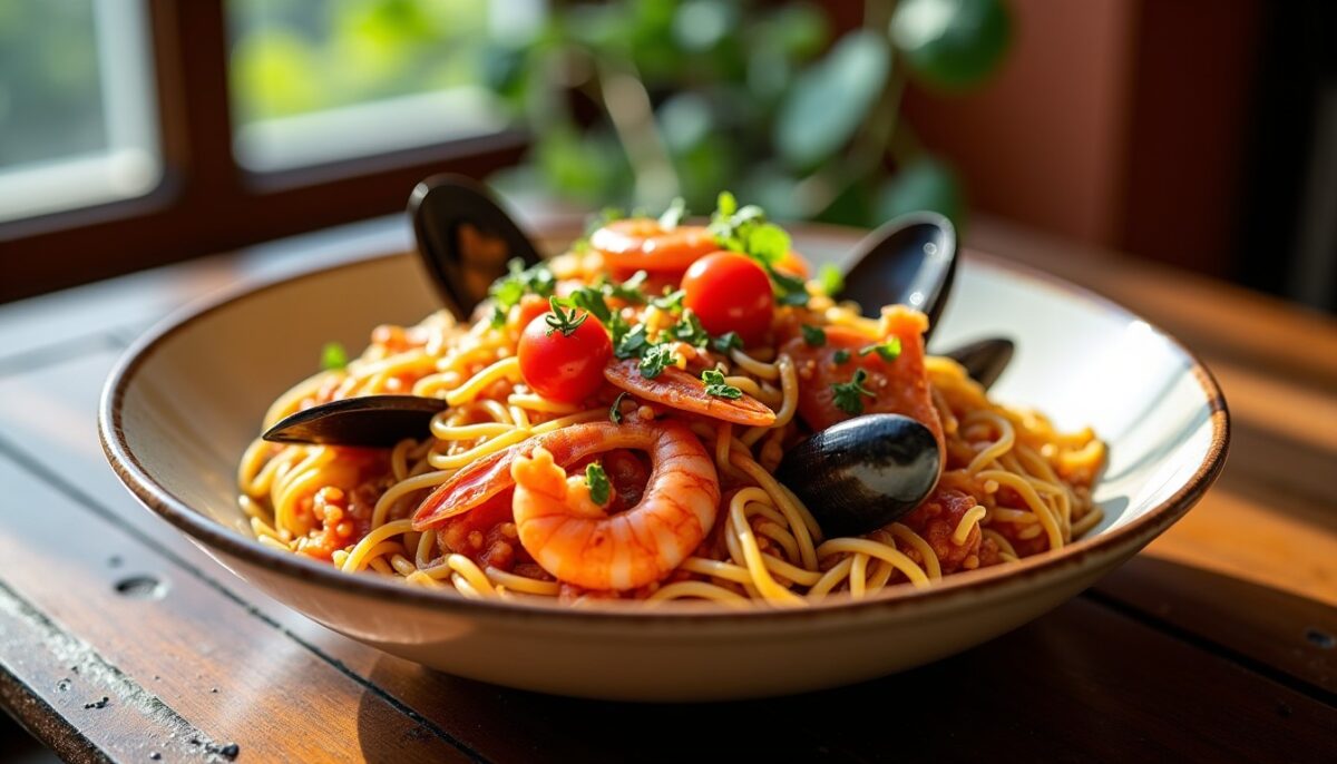 Délices italiens : Spaghetti aux fruits de mer, une recette simple et gourmande Délices italiens : Spaghetti aux fruits de mer, une recette simple et gourmande